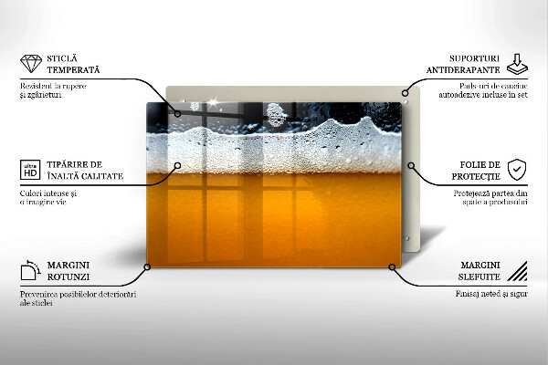 Tűzhelyvédő üveglap Igyál sörhabot