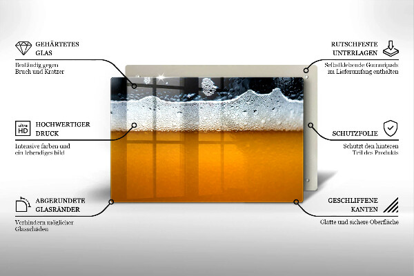 Tűzhelyvédő üveglap Igyál sörhabot