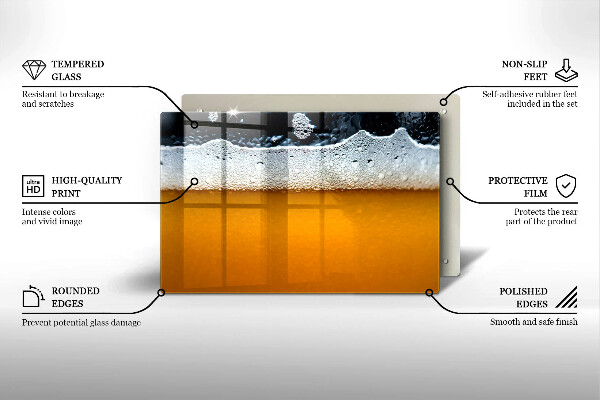 Tűzhelyvédő üveglap Igyál sörhabot