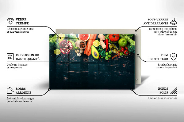 Tűzhelyvédő üveglap Gyümölcsök és zöldségek