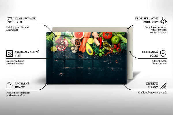 Tűzhelyvédő üveglap Gyümölcsök és zöldségek