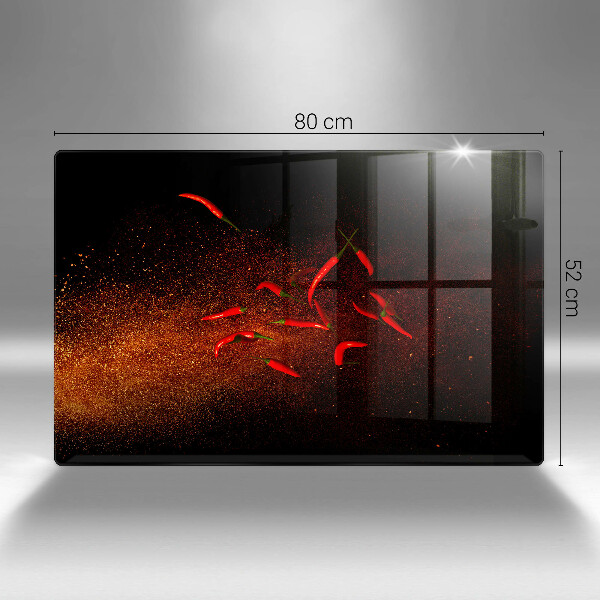 Tűzhelyvédő üveglap Csípős chili paprika