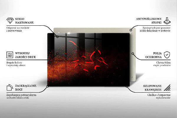Tűzhelyvédő üveglap Csípős chili paprika