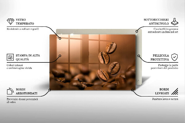 Tűzhelyvédő üveglap Kávébab
