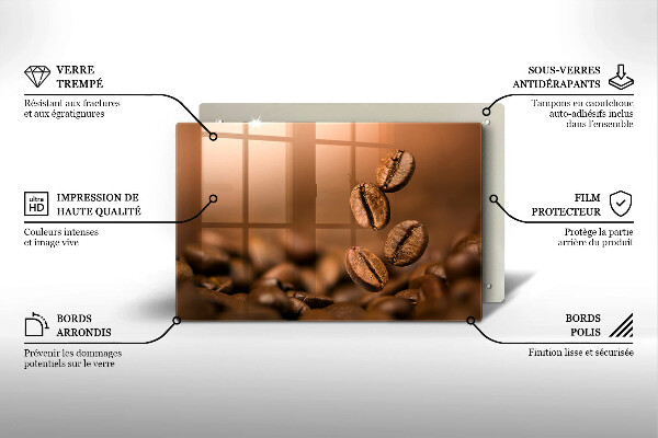 Tűzhelyvédő üveglap Kávébab