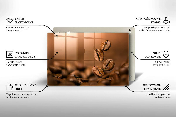 Tűzhelyvédő üveglap Kávébab