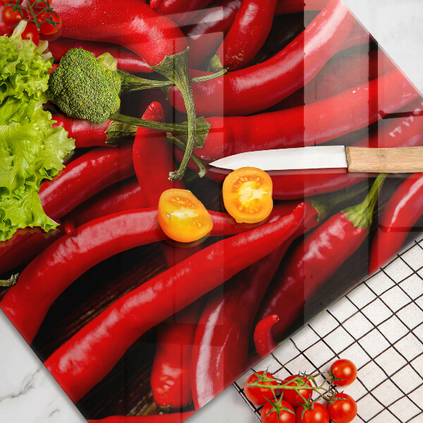 Tűzhelyvédő üveglap Csípős chili paprika