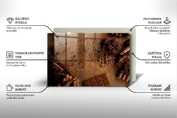 Tűzhelyvédő üveglap Csokoládé édességek