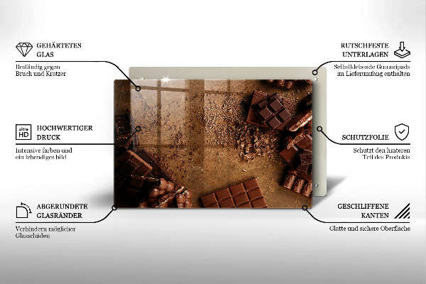 Tűzhelyvédő üveglap Csokoládé édességek