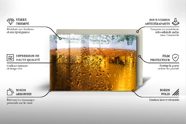 Tűzhelyvédő üveglap Nedves pohár sör