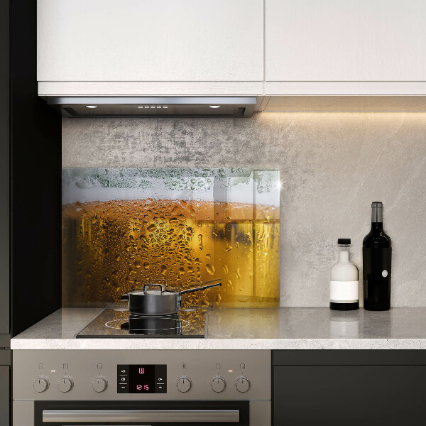 Tűzhelyvédő üveglap Nedves pohár sör