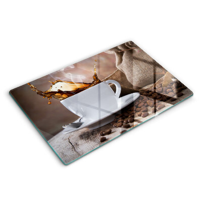 Tűzhelyvédő üveglap Csésze és kávébab