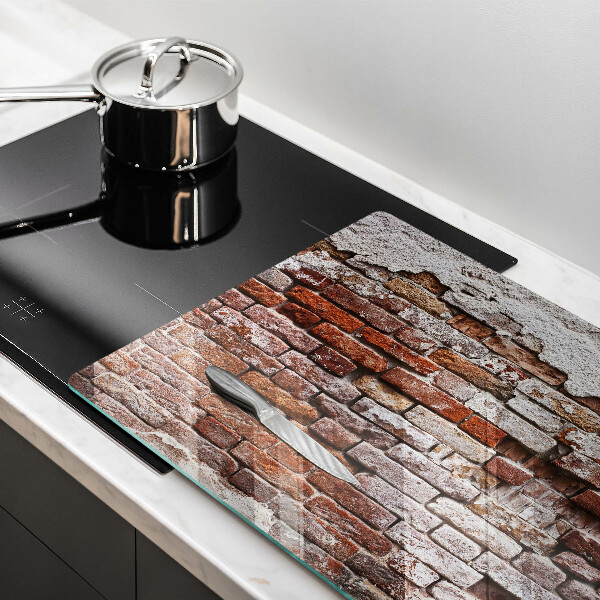 Tűzhelyvédő üveglap Régi tégla és beton fal