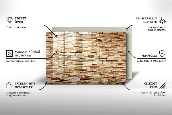 Tűzhelyvédő üveglap Díszítő kövek textúrája