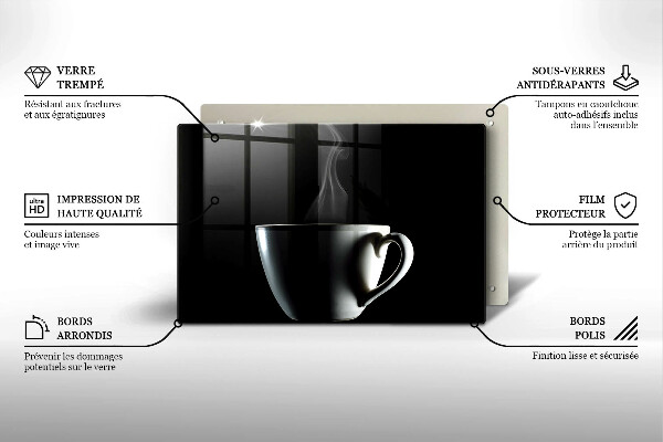 Tűzhelyvédő üveglap Egy csésze tea