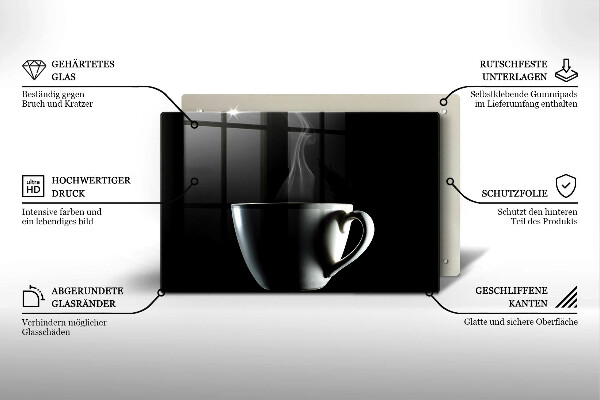 Tűzhelyvédő üveglap Egy csésze tea