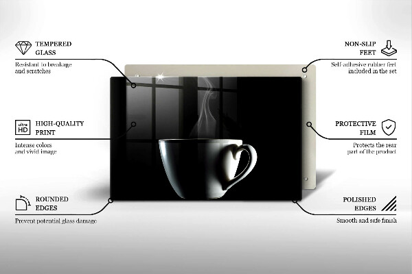 Tűzhelyvédő üveglap Egy csésze tea