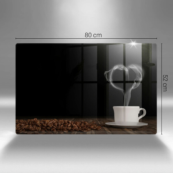 Főzőlap védő üveglap Kávéscsésze szív