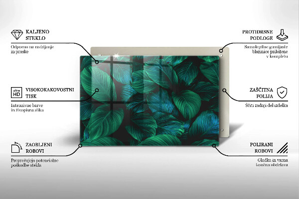 Főzőlap védő üveglap Dzsungel levelei