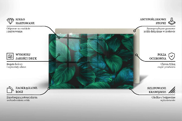 Főzőlap védő üveglap Dzsungel levelei