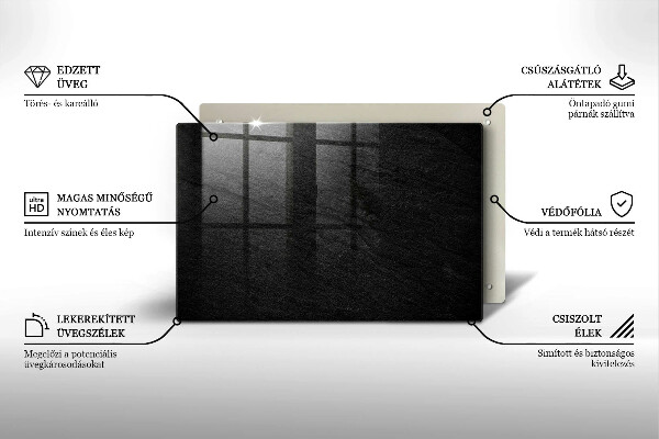 Főzőlap védő üveglap rock textúra