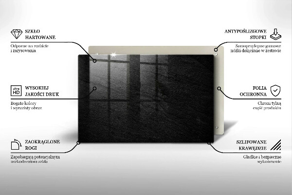 Főzőlap védő üveglap rock textúra