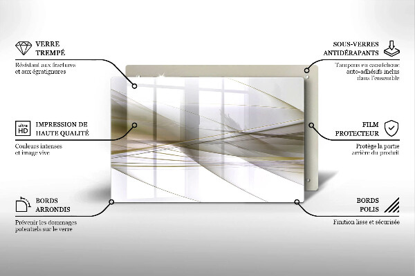 Tűzhelyvédő üveglap Absztrakt vonalak tervezése