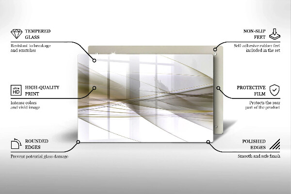 Tűzhelyvédő üveglap Absztrakt vonalak tervezése