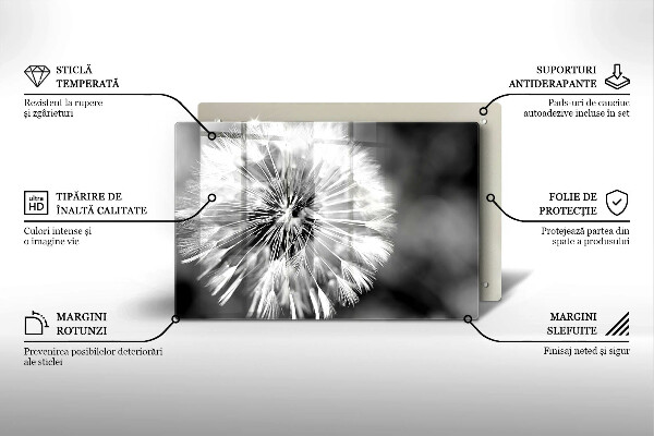 Tűzhelyvédő üveglap Finom gyermekláncfű