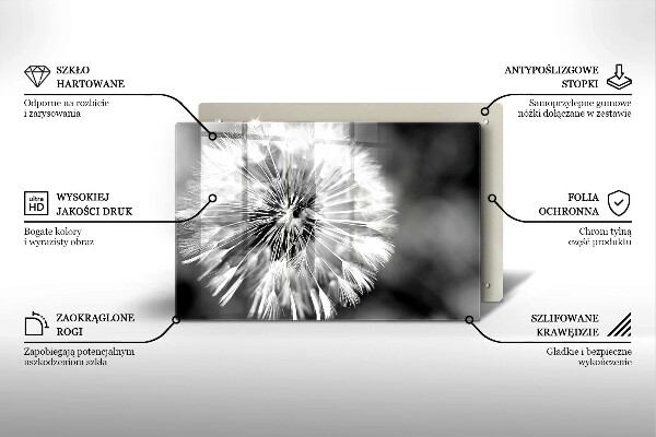 Tűzhelyvédő üveglap Finom gyermekláncfű