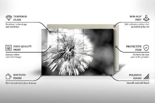 Tűzhelyvédő üveglap Finom gyermekláncfű