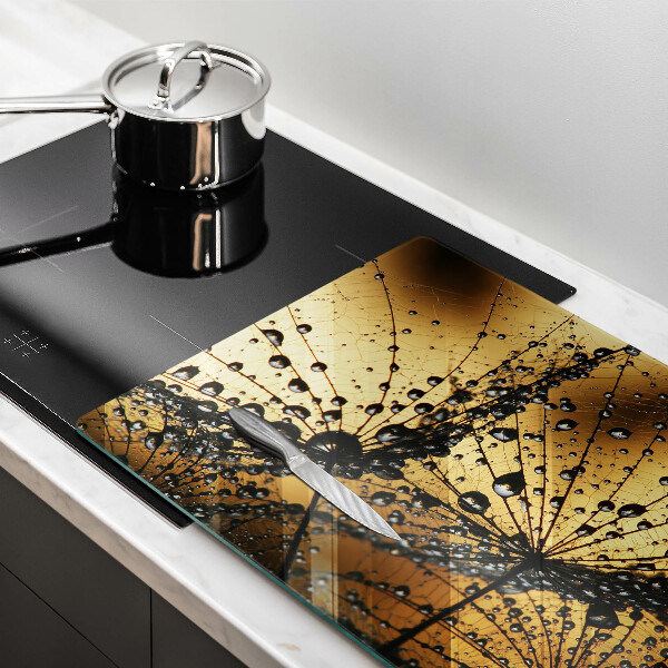 Tűzhelyvédő üveglap Harmat és pitypang