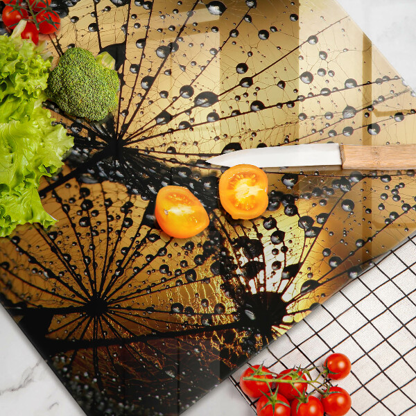 Tűzhelyvédő üveglap Harmat és pitypang