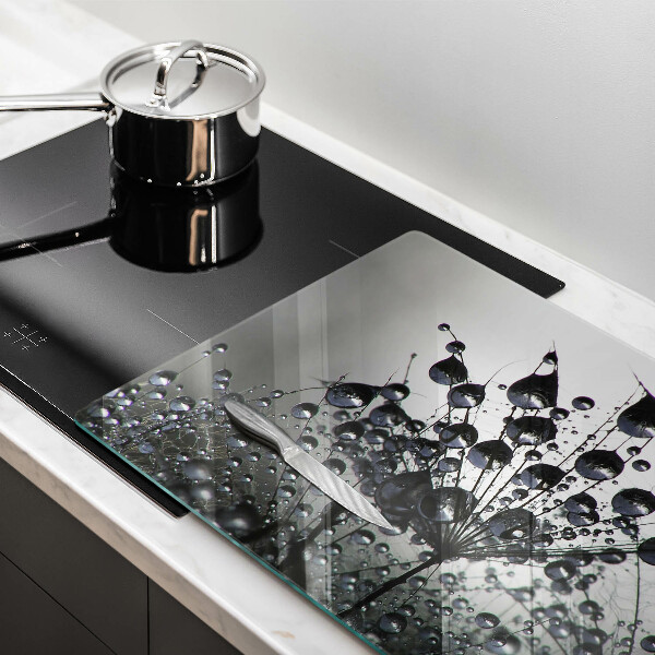 Tűzhelyvédő üveglap Pitypang és harmat