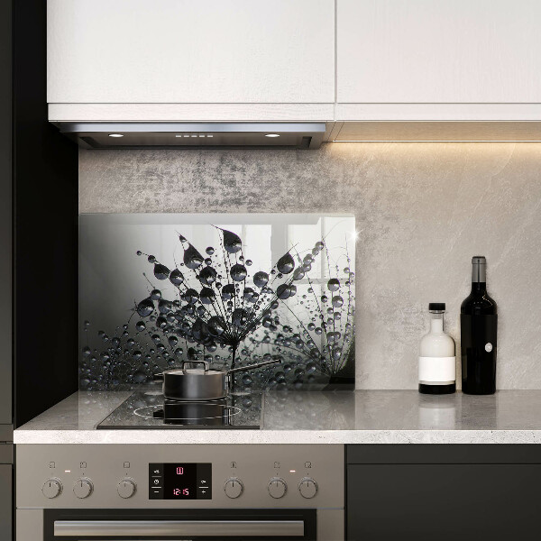 Tűzhelyvédő üveglap Pitypang és harmat