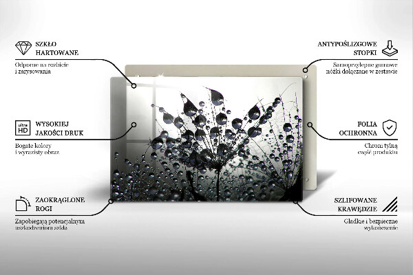 Tűzhelyvédő üveglap Pitypang és harmat