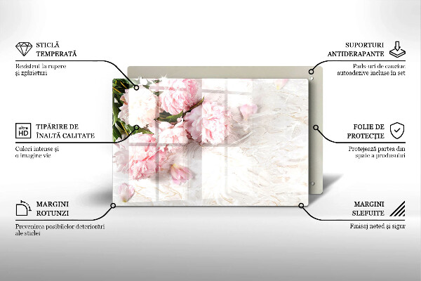 Főzőlap védő üveglap Finom rózsa virágok