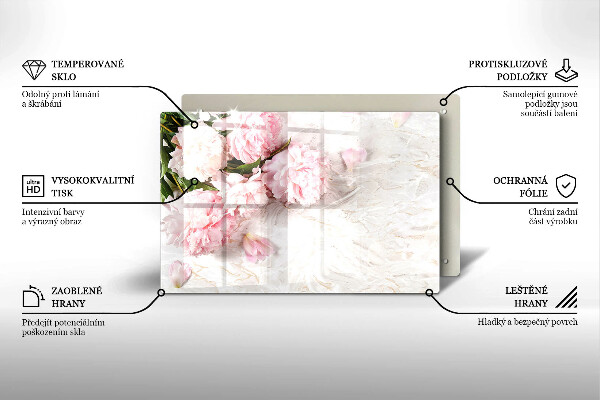 Főzőlap védő üveglap Finom rózsa virágok