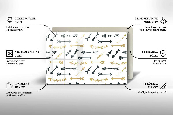 Főzőlap védő üveglap Boho nyilak minta