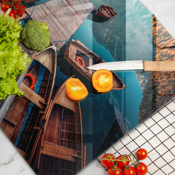 Főzőlap védő üveglap Csónakok a tavon