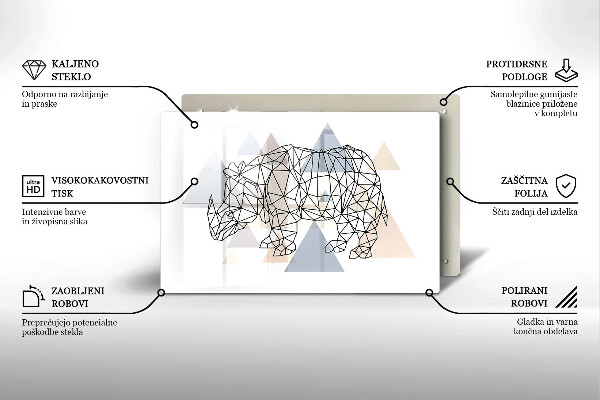Főzőlap védő üveglap Line art orrszarvú