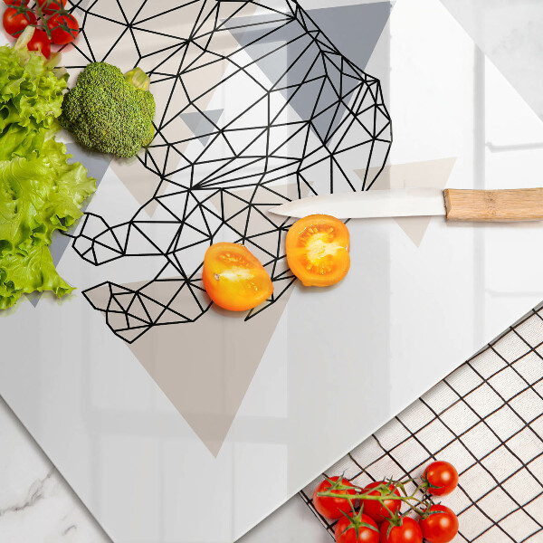 Főzőlap védő üveglap Line art orrszarvú