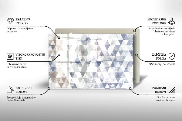 Főzőlap védő üveglap Háromszög minta