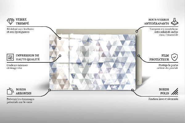 Főzőlap védő üveglap Háromszög minta