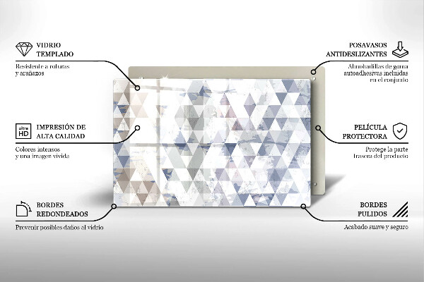 Főzőlap védő üveglap Háromszög minta