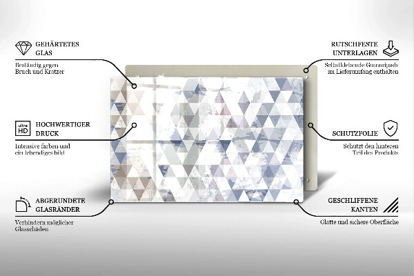 Főzőlap védő üveglap Háromszög minta