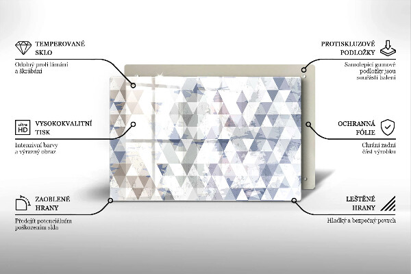 Főzőlap védő üveglap Háromszög minta