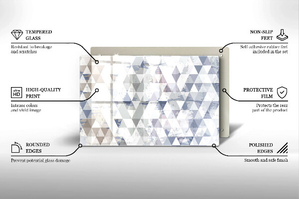 Főzőlap védő üveglap Háromszög minta