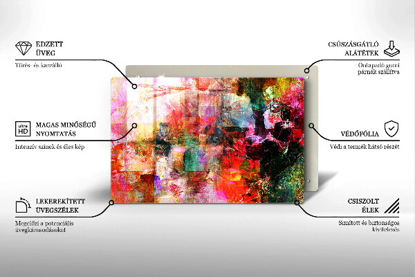 Tűzhelyvédő üveglap Festék absztrakció