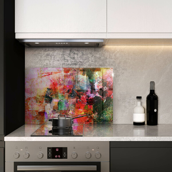 Tűzhelyvédő üveglap Festék absztrakció